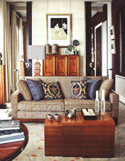 salón, sofá, pared pergamino, muebles 1930`s