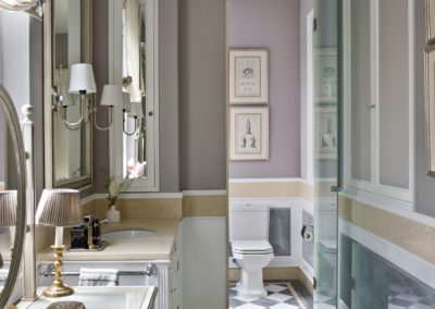 Baño, bathroom, lujo, luxury, classical, despiece mármol, espejos