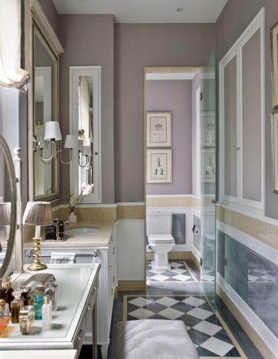 Baño, bathroom, lujo, luxury, classical, despiece mármol, espejos