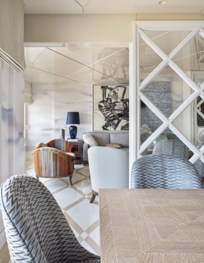 14 living dining room salón comedor mesa table walnut roble upholstery luxury lujo mirror espejo