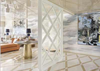 2 a Hall livingroom salón cristal gueridon chaiselounge lujo sofisticado cuadro painting by Xavier Grau